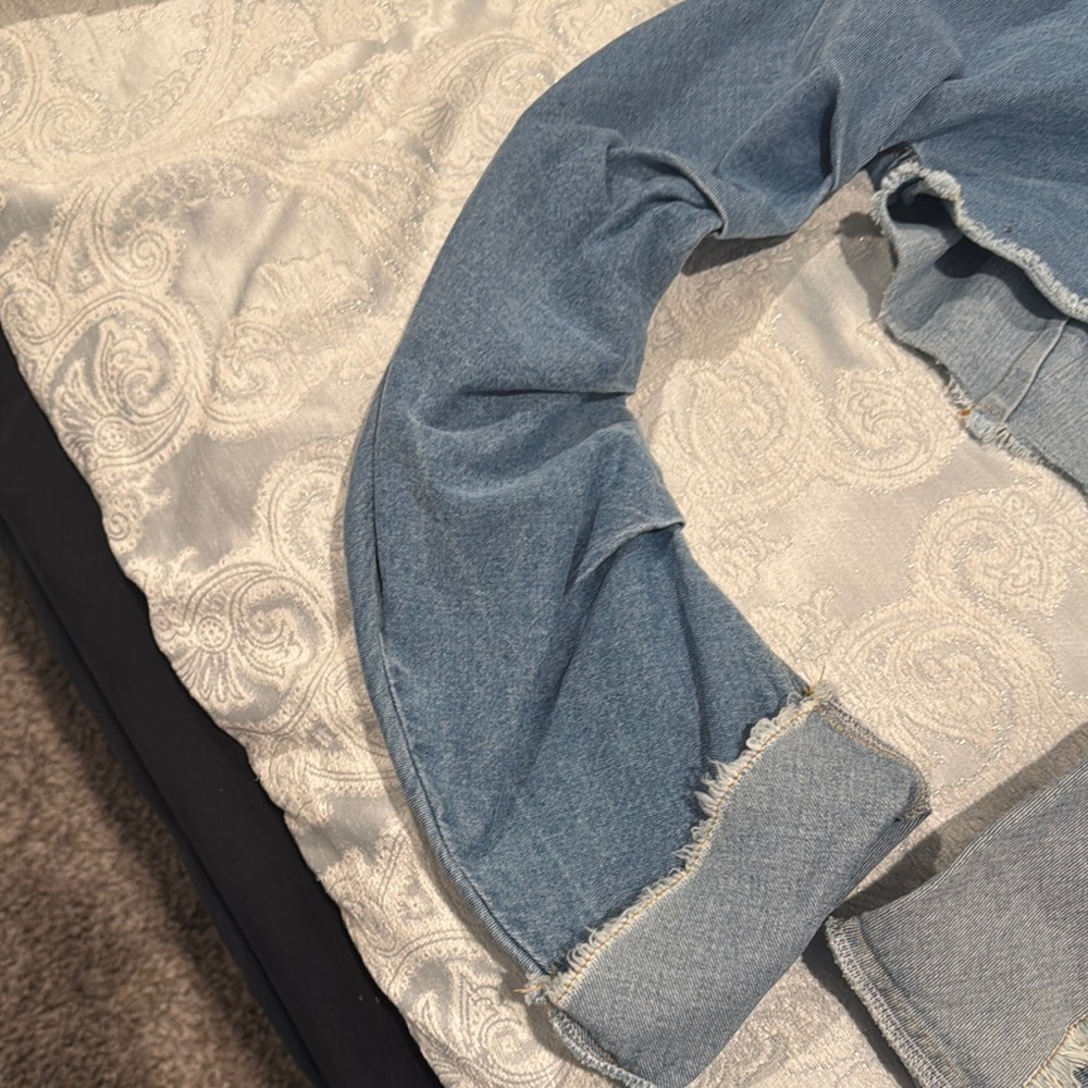 Denim Patchwork Cropped Top/Jacket - image 3